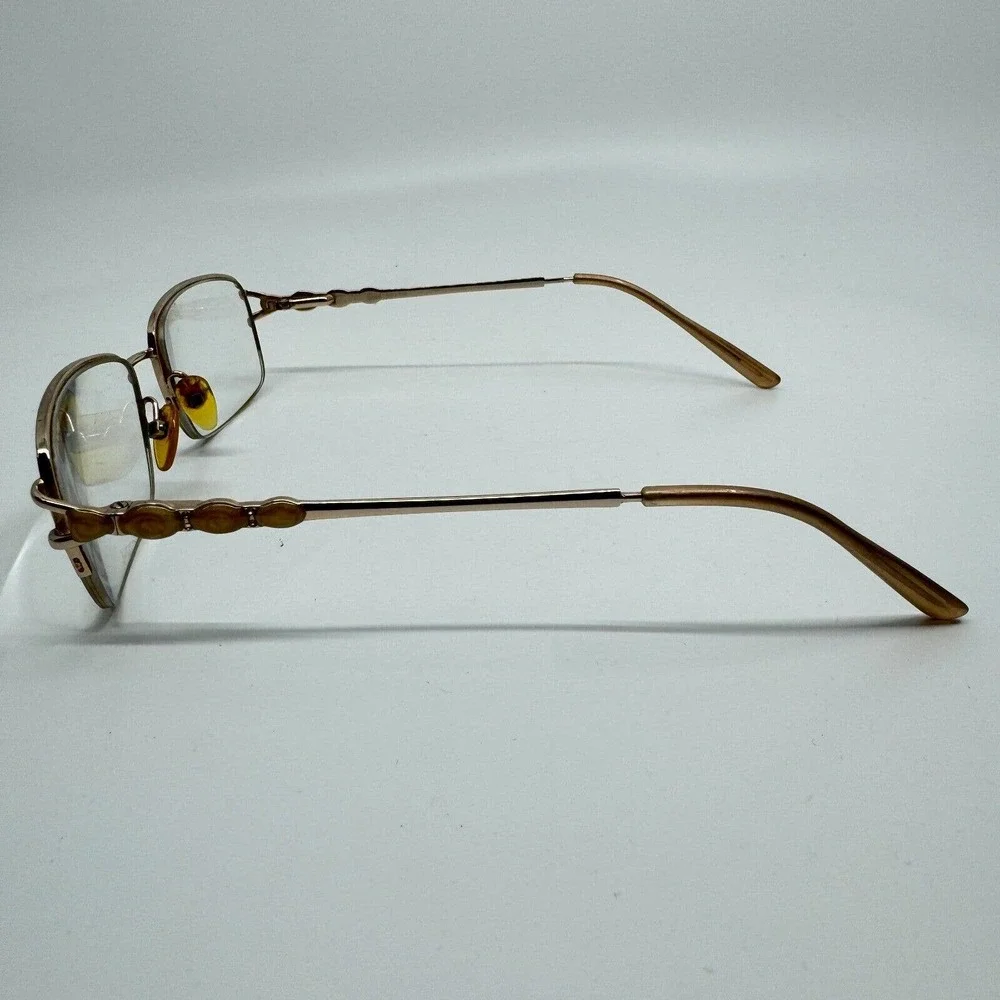 Kirkland Signature Marilyn 511832 Gold Womens Eyeglasses‎ Half 53-18-135 H9864